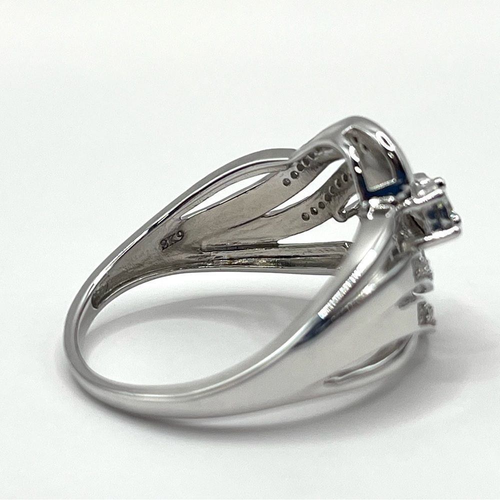 0.40 CT Natural Diamond Sterling Silver Ring - Picture 6 of 8